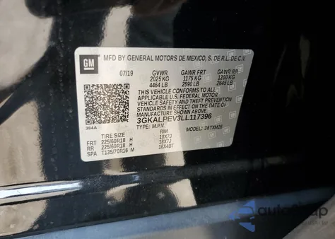 2020 GMC Terrain Slt z USA, uszkodzony, nr VIN 3GKALPEV3LL117396